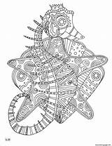 Coloring Pages Seahorse Tribal Adults Pattern Mandala Printable Print Difficult Coloringbay Color Book Template sketch template