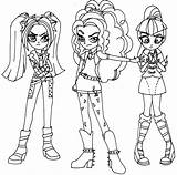 Coloring Pony Little Pages Printable Girls Equestria Dazzlings Bad Villain sketch template
