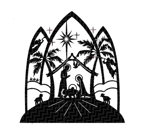 nativity scene silhouette template  getdrawings