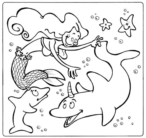 dolphin   mermaid coloring page animals town