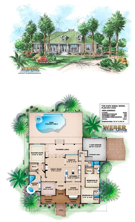 beach house plan  florida style home floor plan  porch pool florida house plans