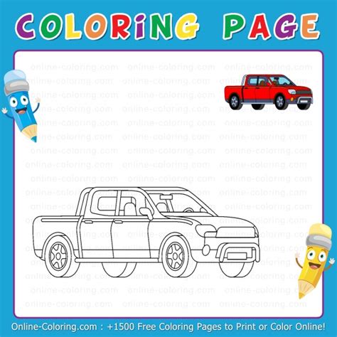red pickup truck   coloring page