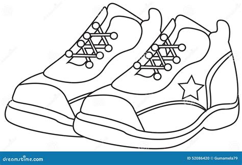 running shoes coloring page stock illustration image