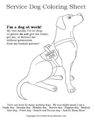 dr chuck  service dog working dog coloring sheet