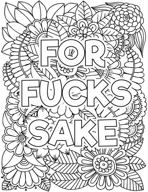 grow  fuck  adult coloring page show swear word coloring book