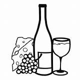 Wine Clipart Bottle Cheese Drawing Clip Grapes Glass Line Cliparts Board Dog Liquor Glasses Bottles Stencil Library Wood Clipartix Designs sketch template