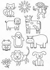 Coloring Animals Cartoon Book Stock Depositphotos sketch template