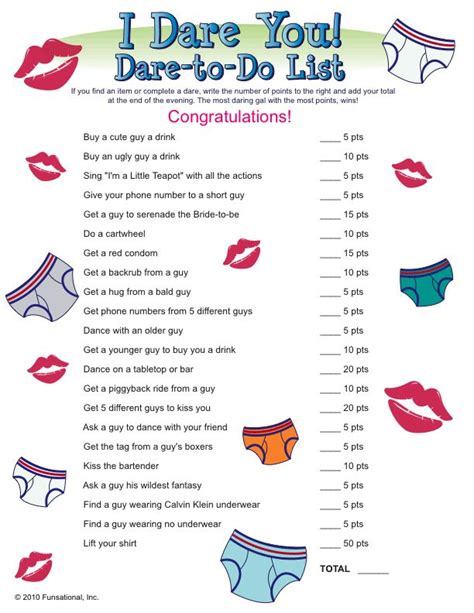 dare to do list party games pinterest bachelorette scavenger hunt hunt s and night out