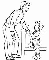 Coloring Shaking Dad Pages Hand Hands Daddys Kids Template sketch template