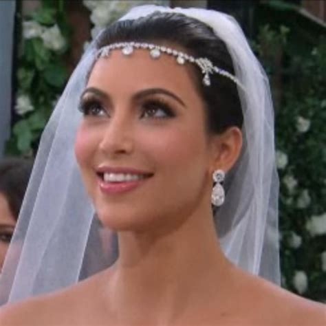 Kim Kardashian S Wedding Hair Veil And Headpiece Popsugar Beauty