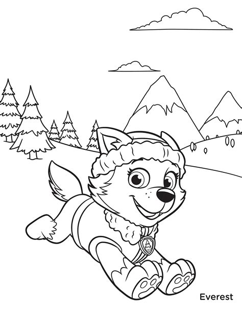 paw patrol coloring pages everest  getcoloringscom  printable