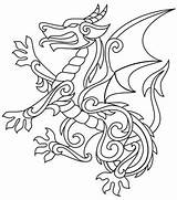 Celtic Heraldry Gilded Dragons Welsh Bordar Dragones sketch template