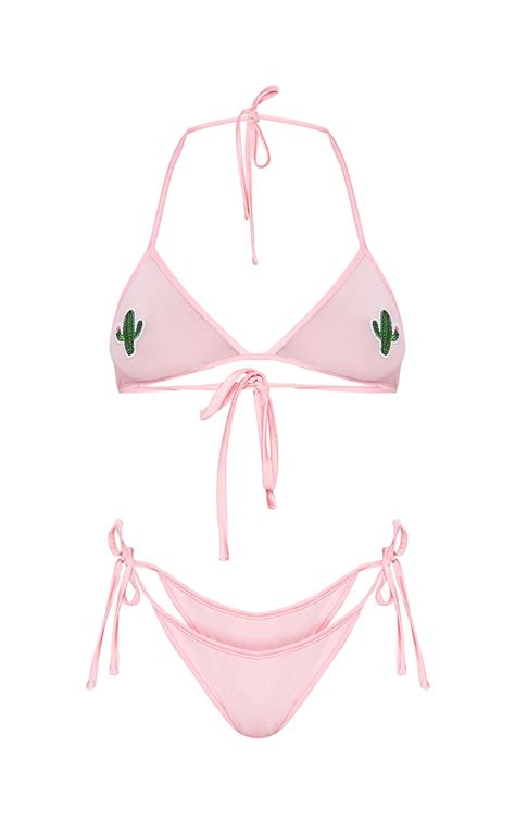 Camia Pink Cactus Bikini Set Swimwear Prettylittlething