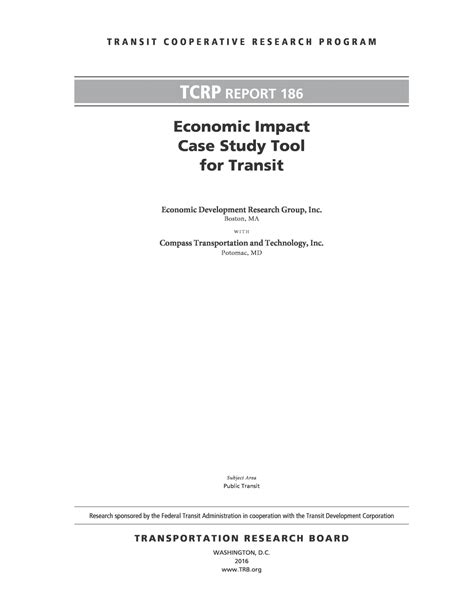 front matter economic impact case study tool  transit