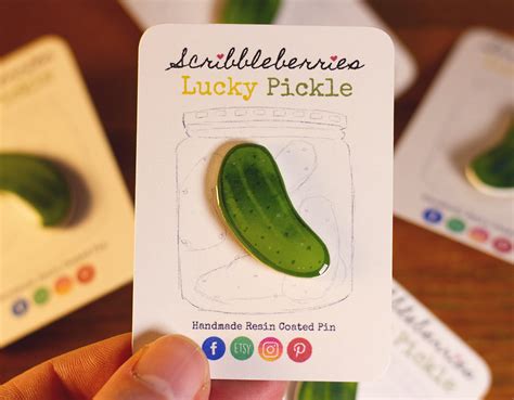 Lucky Pickle Pin Pickle Ts Cute Pickle Pickle Pun Cute Etsy