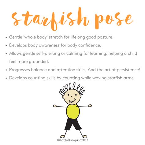 starfish pose children inspired  yoga pose   week