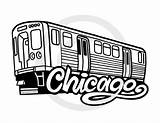 Chicago Train City Coloring sketch template