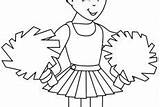 Coloring Pages Cheerleader Perform Stunt Great sketch template