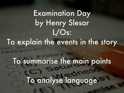 examination day  henry slesar los  explain