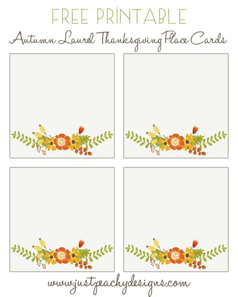 peachy designs  printable thanksgiving place cards