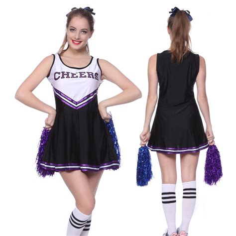 high school musical glee cheerleader cheergirl uniform purple dress w