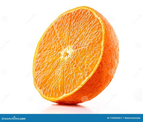 Orange Juicy Half Tangerine Isolated On White Stock Image Image Of