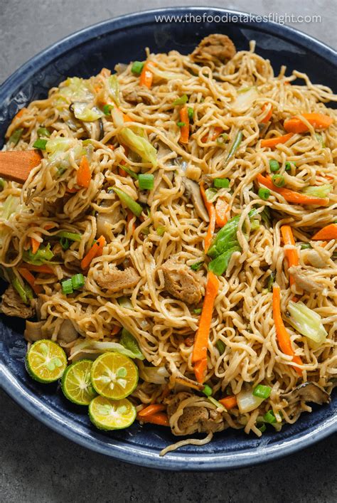 vegan pancit canton filipino stir fried noodles the foodie takes flight