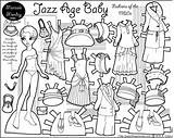 Paper Doll Coloring Printable Pages Baby Dolls Jazz Age Clothes Print 1920s Paperthinpersonas Historical Fashion Color Fashions Colouring Monday Marisole sketch template