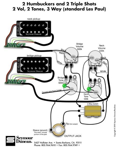 les paul wiring diagram seymour duncan