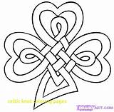Celtic Knot Clover Draw Shamrock Coloring Pages Drawing Knots Irish Designs Patterns Tattoos Tattoo Heart Symbols Step Drawings Leaf Cross sketch template