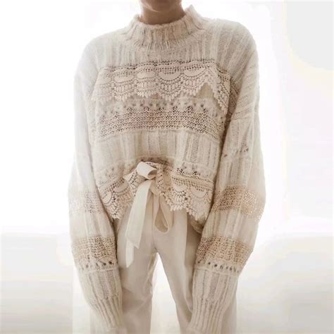 lace sweater oversize pullover sweater autumn winter warm