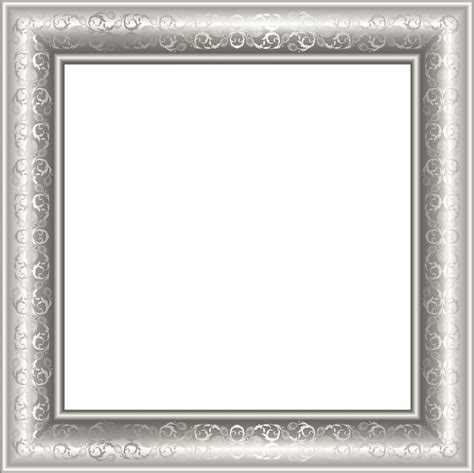 ornate silver frame   white background