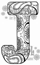 Letter Coloring Printable Pages Designs Monograms Monogram Printablee Instant Etsy Via sketch template