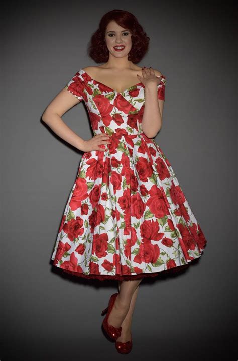 1950 S Style Prom Dress In Red And White Sorrento Rose At Deadly Is The
