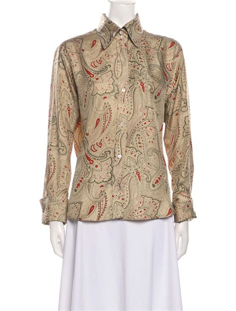 bill blass vintage late 1980 s early 1990 s button up top neutrals