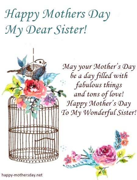 happy mothers day wishes quotes and messages for sister
