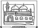 Mosque Printable Coloring Kids Pages Cartoon sketch template