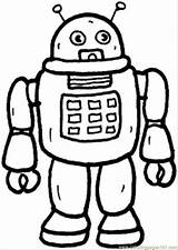Robot Coloring Pages Printable Kids sketch template