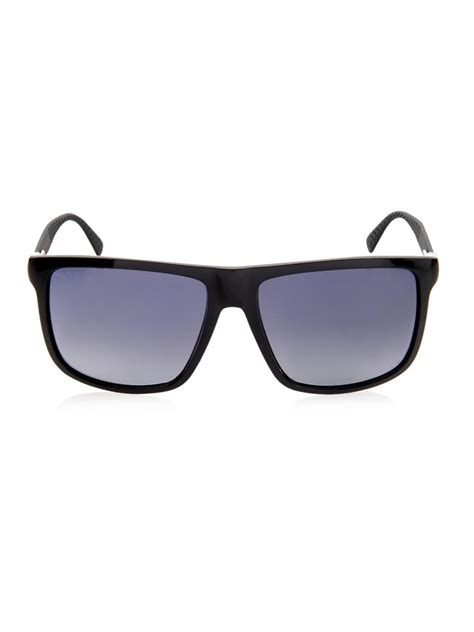gucci rectangular framed acetate sunglasses in black for men lyst
