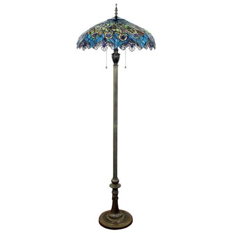 Tf10016 Art Nouveau Peacock Tiffany Style Stained Glass Floor Lamp Ebay