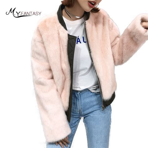 M Y Fansty 2019 Mink Women S Fur Mink Coat Full Pelt Long Sleeve Real