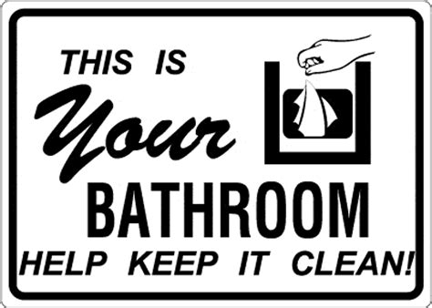 bathroom clean sign allstate sign plaque