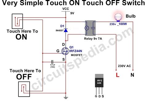 touch switch simple touch   touch  switch circuit diagram