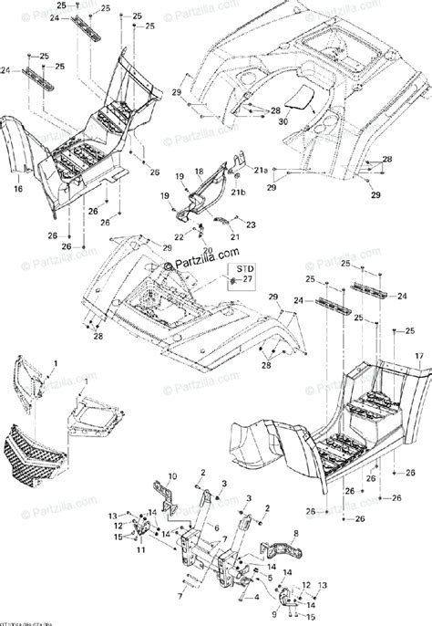 atv  oem parts diagram  body  accessories  partzillacom