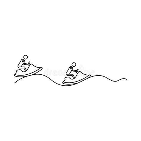 jet ski icon outline style stock illustration illustration  race