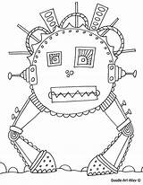 Doodle Ally Robot2 Rainy sketch template