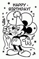 Birthday Coloring Happy Pages Funny Mickey Disney Mouse Minnie Colouring Kids Clipart Sheet Printable Christmas Wuppsy Getcolorings Getdrawings Color Print sketch template
