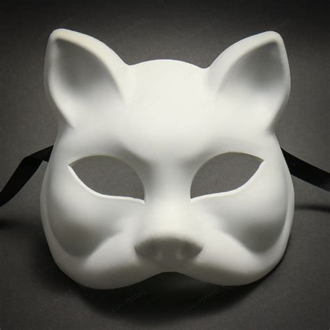 unpainted white plain arts  crafts cat venetian masquerade version