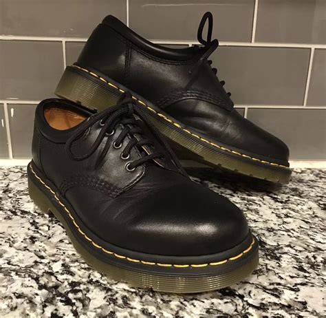martens gibson  top nappa black leather shoe mens sz   ebay black leather shoes