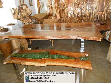 p natural curve dining table resin acrylic bali indonesia